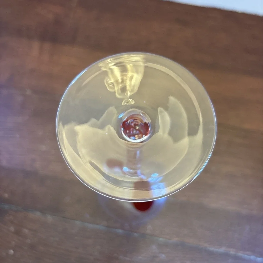 Pier 1 Imports Replacement Wine Glass Red‎ Ribbon Swirl Stem